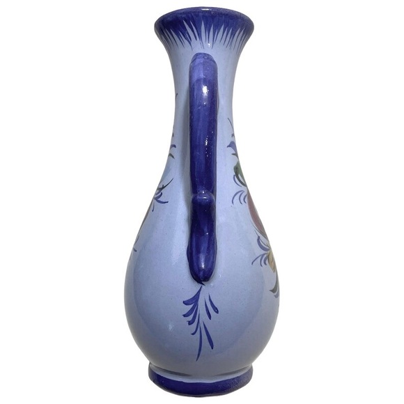 Vintage 1950s Signed Alcobaca Vestal Portugal Pottery Art Bud Vase Hand Painted - Picture 4 of 10